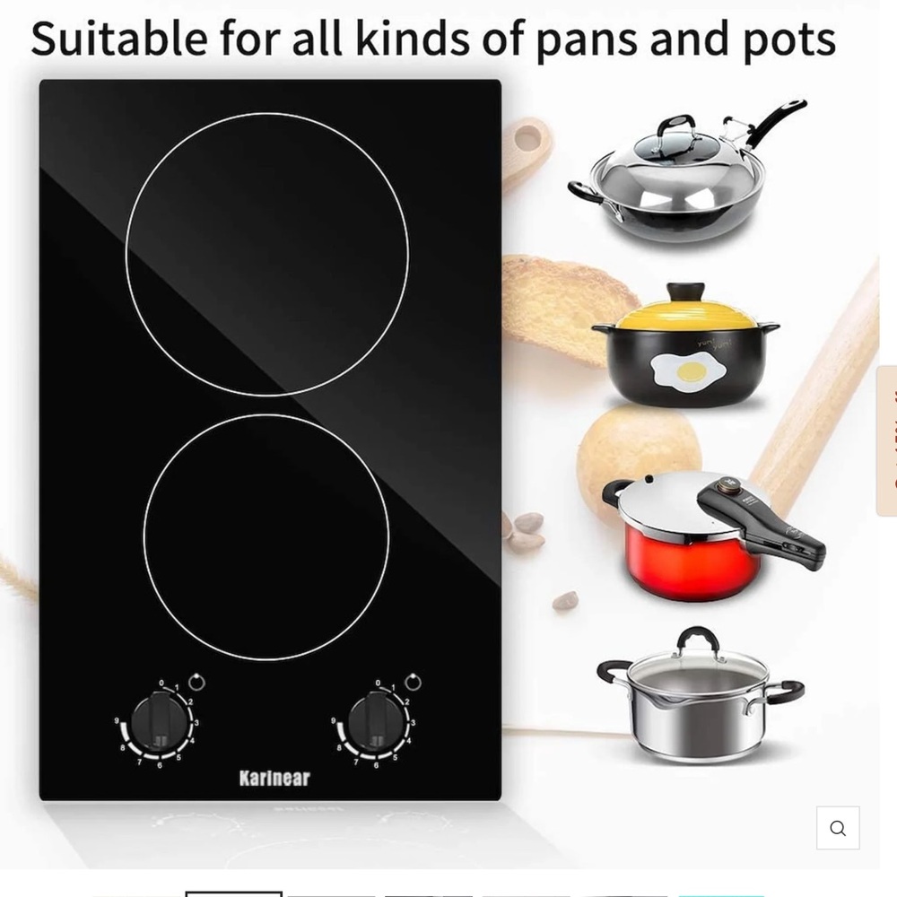 NWT Karinear Electric Cooktop with Dual Burners